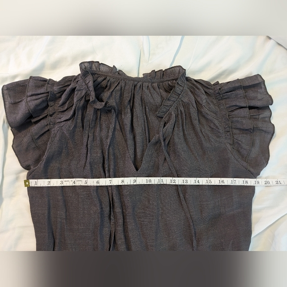 Boho Flutter Sleeve Top M - Picture 2 of 5